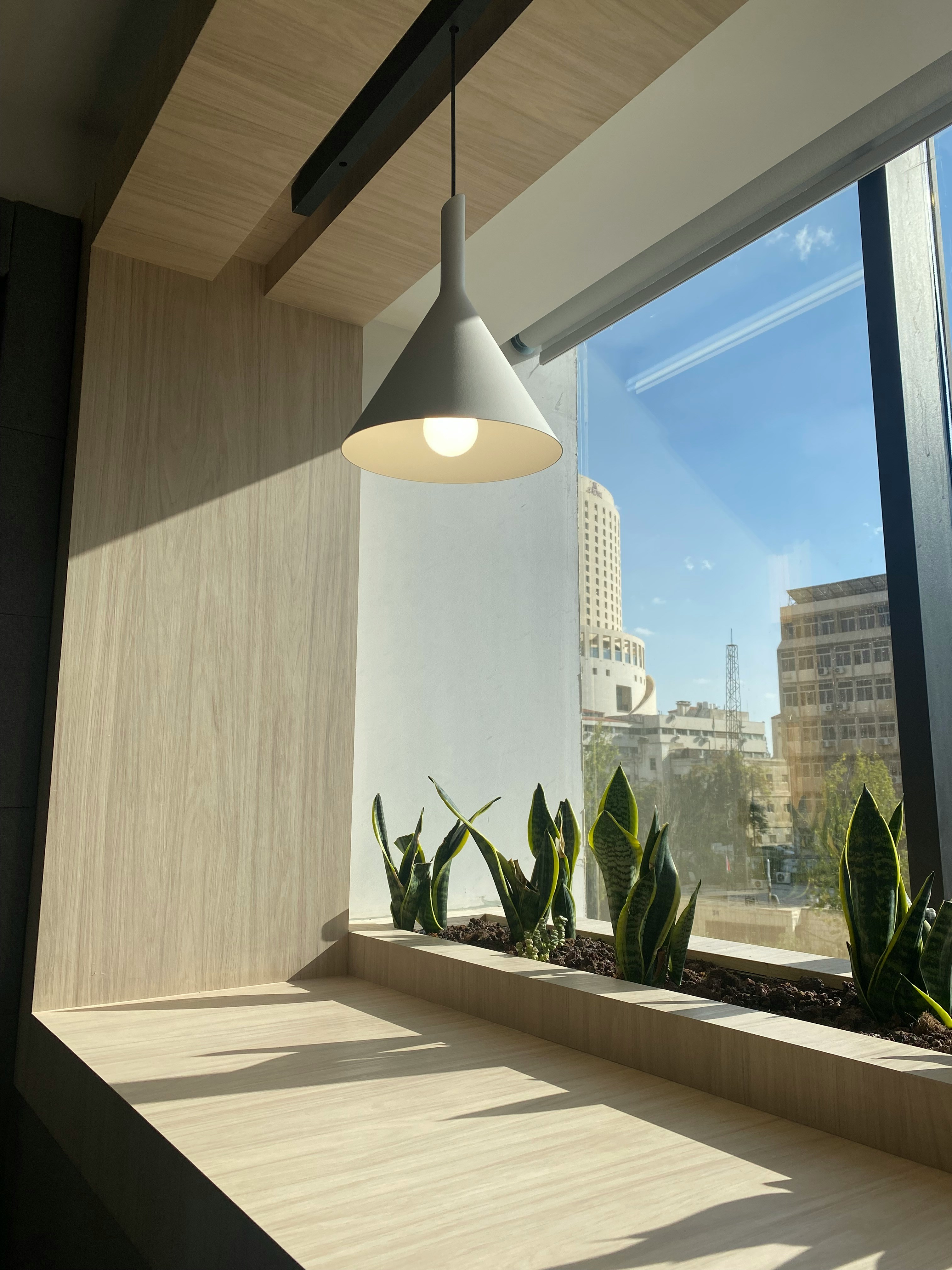 a light from a ceiling