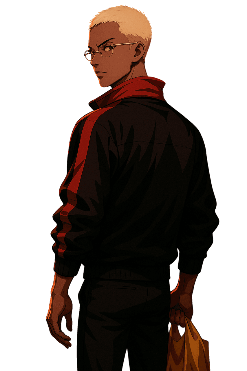 Image of a manga character, inspired by the founder of ULDN, Karim Manaa.