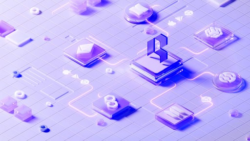 A stylized environment depicting crypto chains, with the letter R standing in the middle