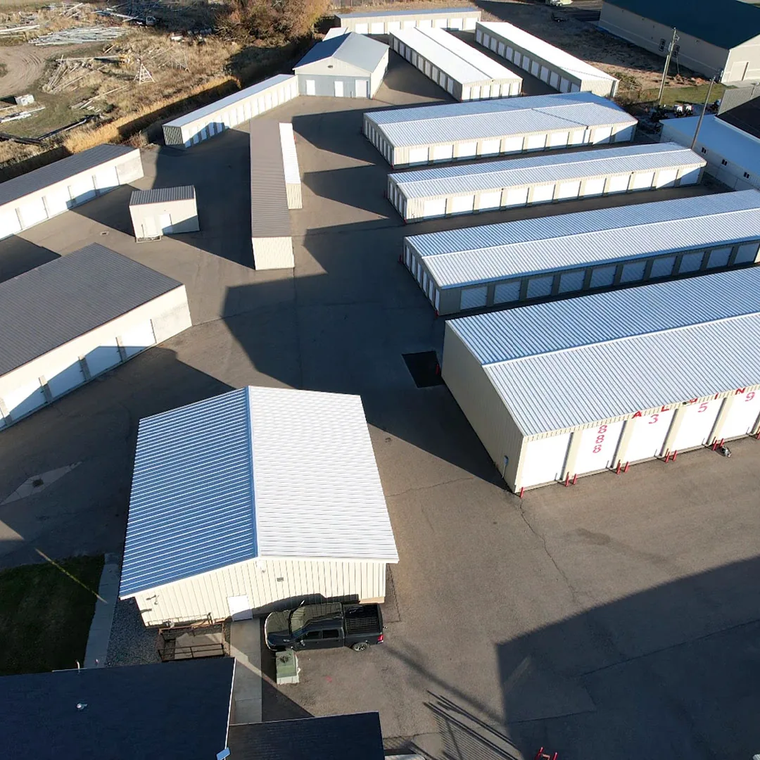 Aerial view of Alpine Storage’s Main Location in Rexburg, Idaho