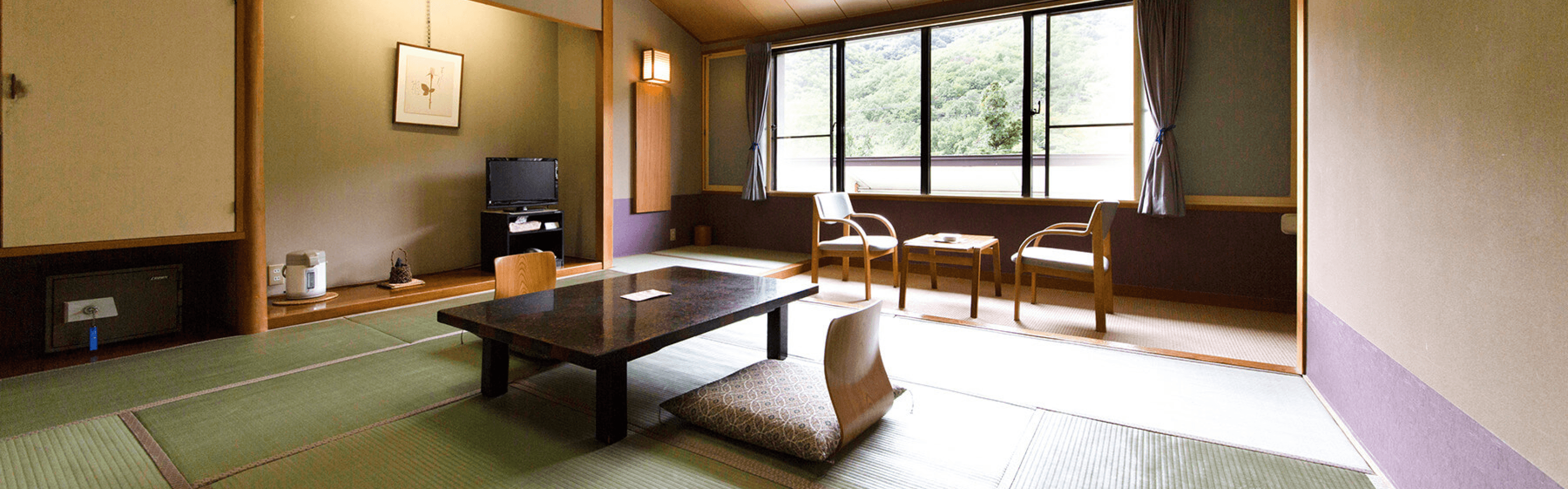 A Japanese room with tatami mat