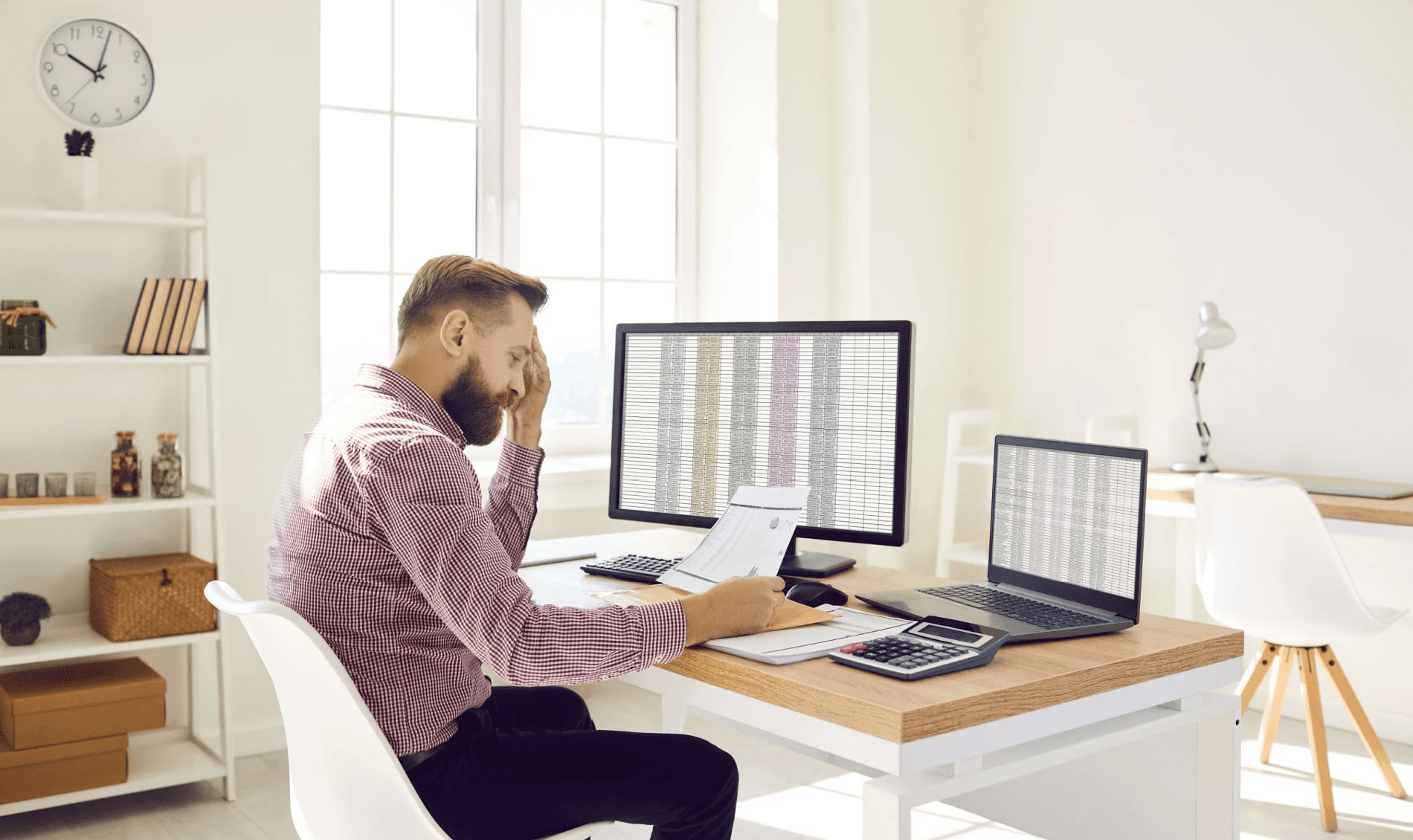 Man looked tensed analyzing spreadsheets - How to Use Apps Script in Google Sheets