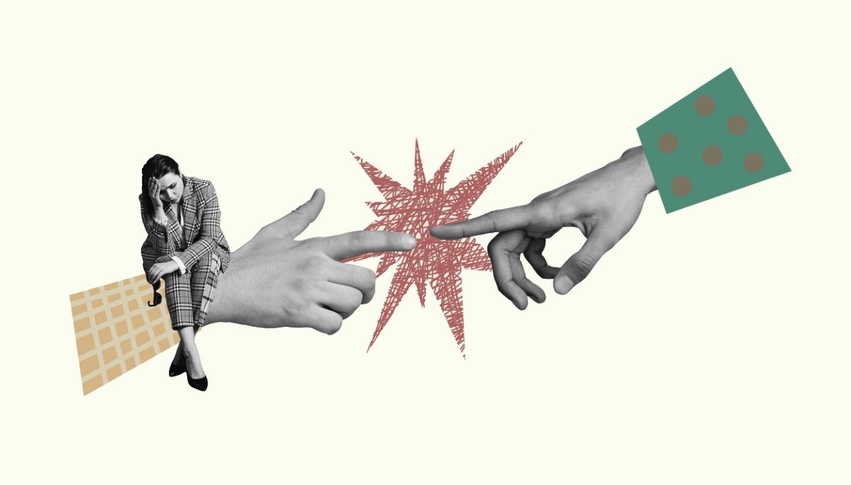 Surreal abstract collage used as a hero image for an article on how to answer the job interview question ‘What are your weaknesses?