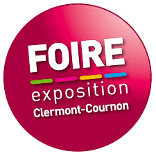 Logo de la foire exposition Clermonnt-Cournon en dégradé de rouge