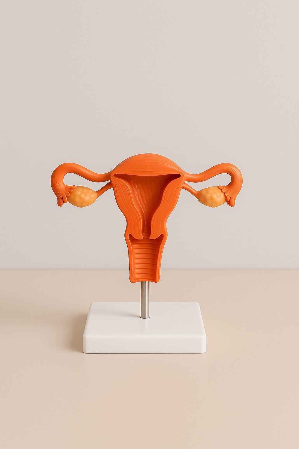 Plastic anatomical model of the female reproductive system