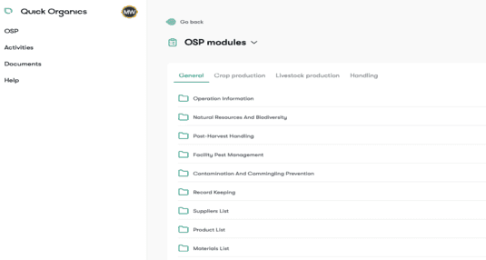 Quick Organics Organic System Plan