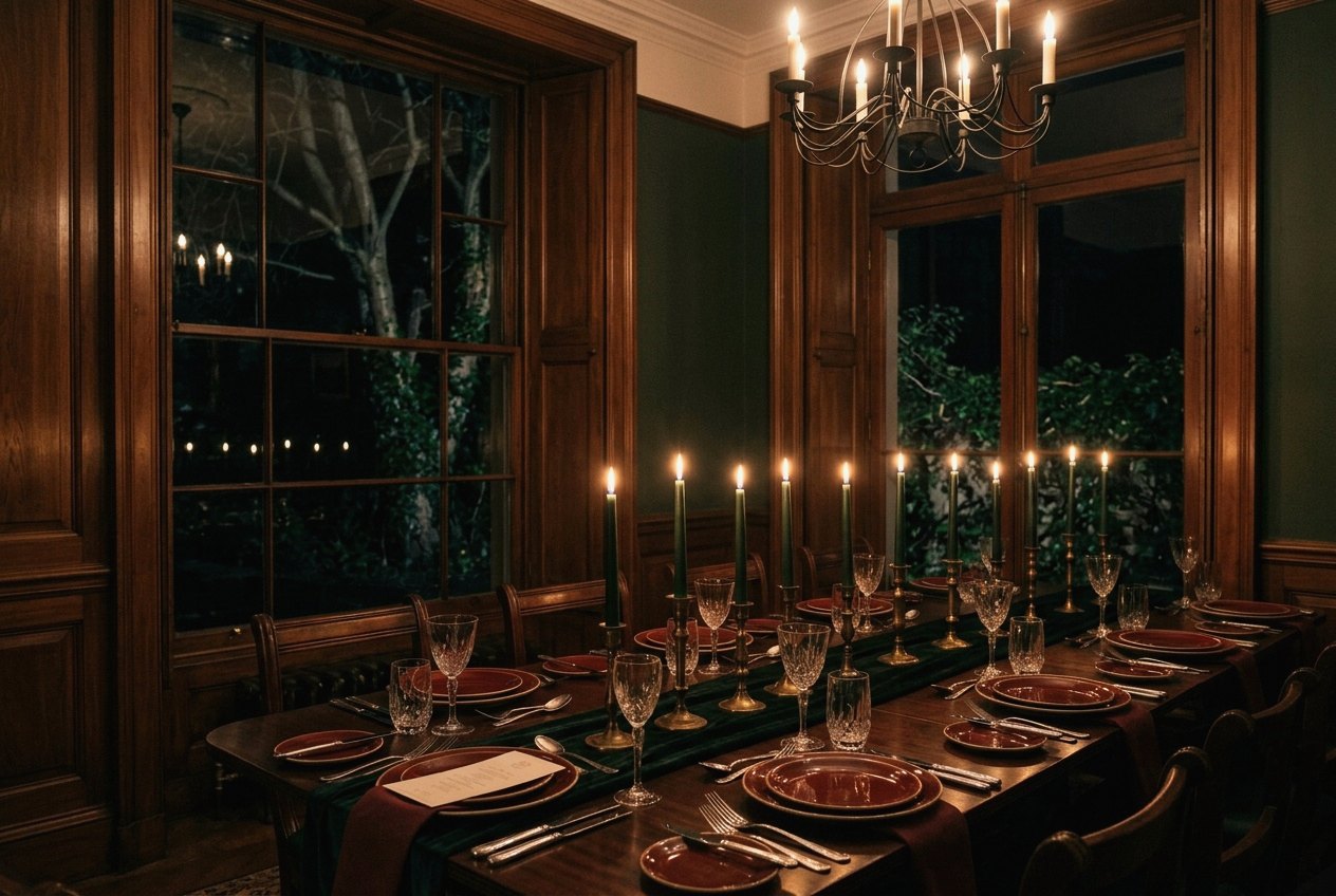 The Garden Room laid for a private dinner