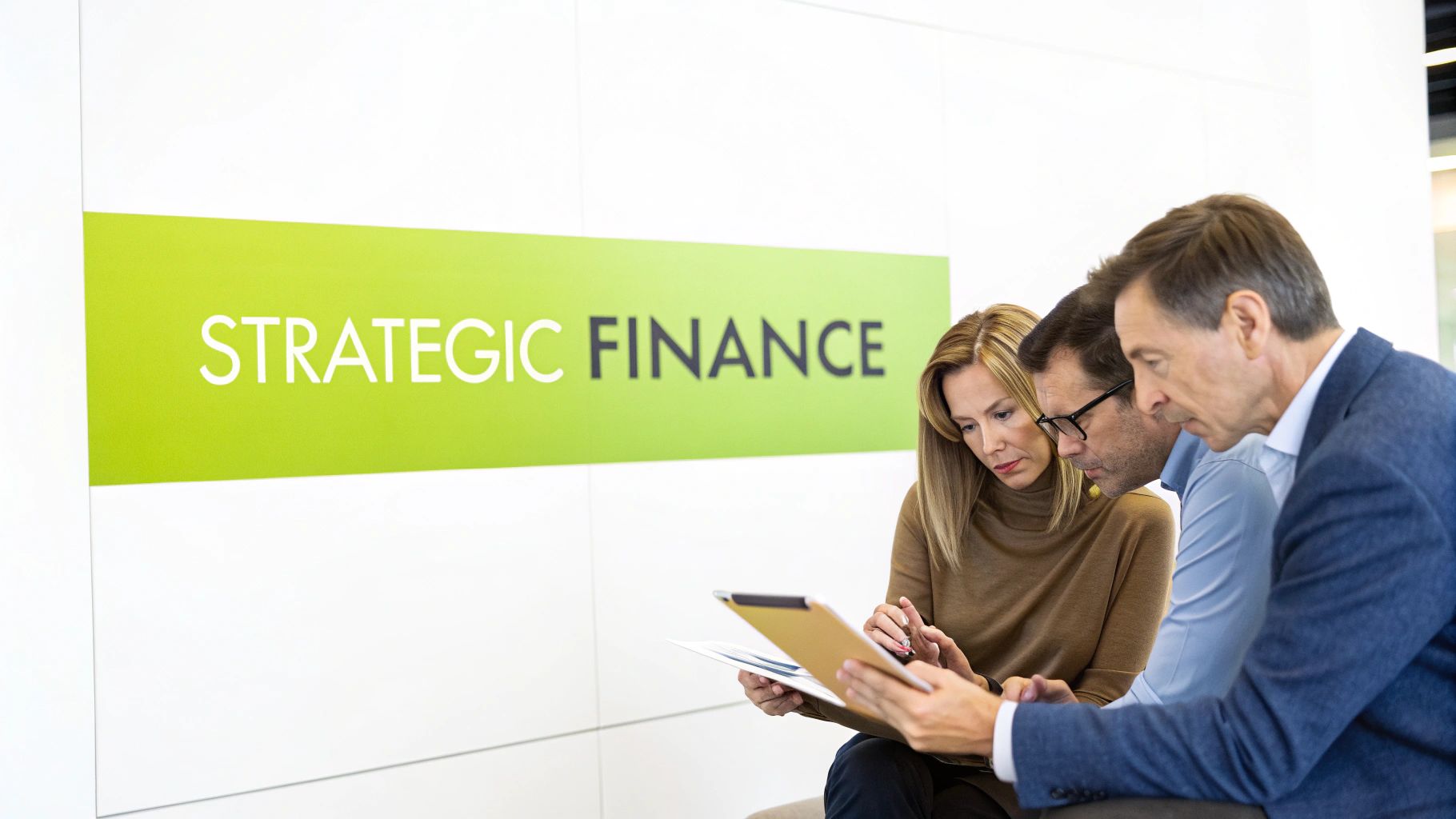 A confident finance professional reviewing a clear, strategic AR dashboard on a laptop.