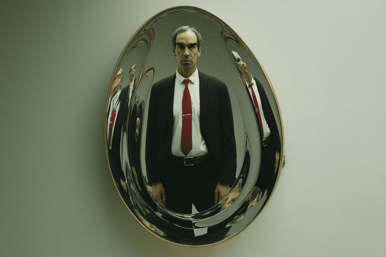 Ritratto laterale di una donna afroamericana filtrato da un vetro zigrinato rosso, con lo sguardo concentrato rivolto in avanti. L’immagine trasmette tensione e introspezione.