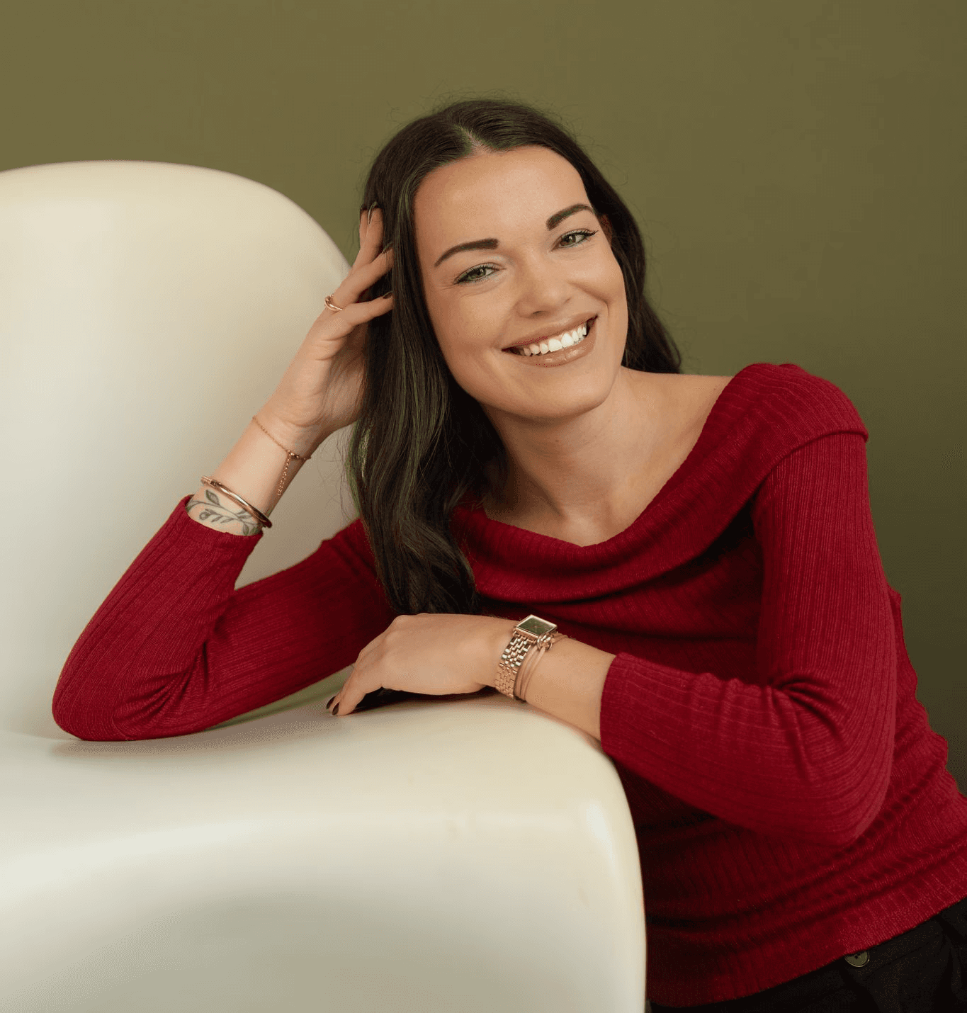 Portrait of portfolio creator – back view