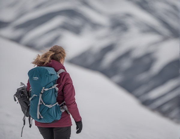 woman rucking in winter