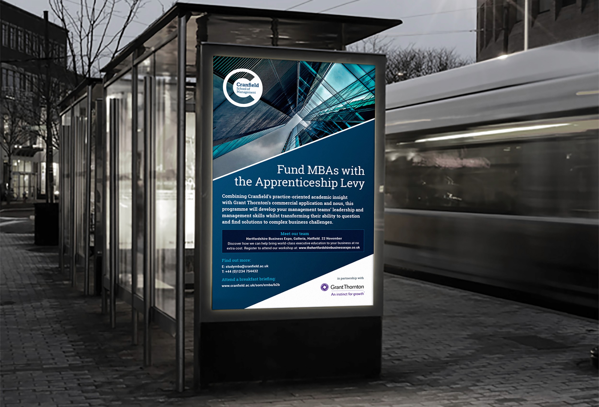 advertising design for Cranfield University