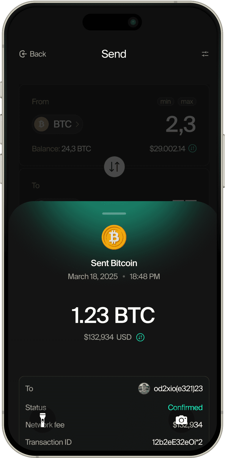 Send Bitcoin securely with wallet