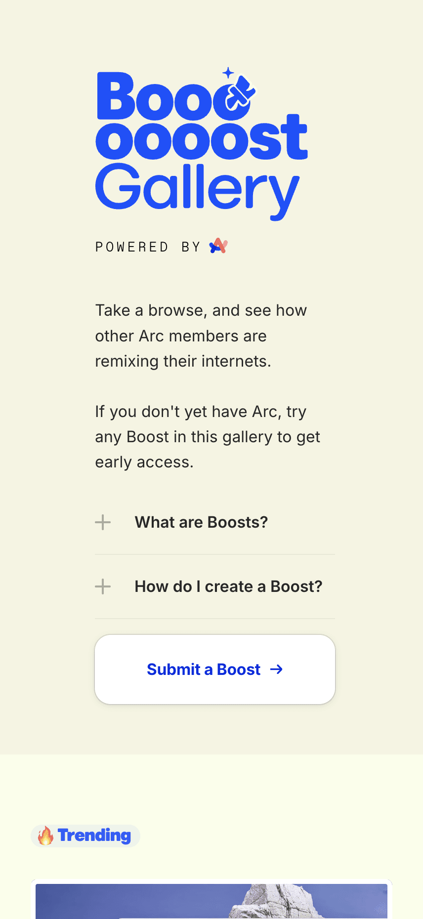 Arc Boost Gallery website