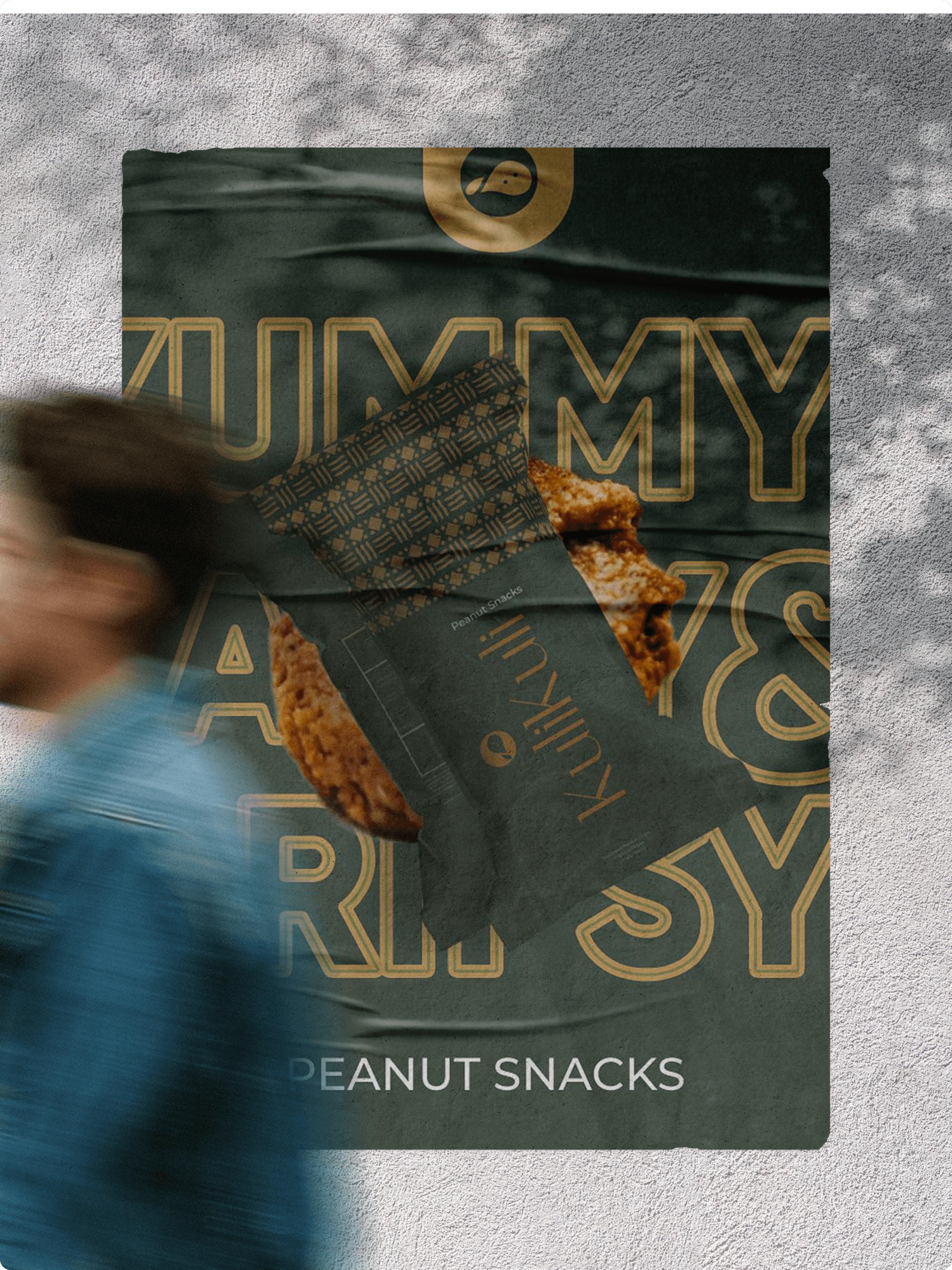 Black poster mock-up with white “GRINDLINE®” centred at the bottom against a grid overlay.