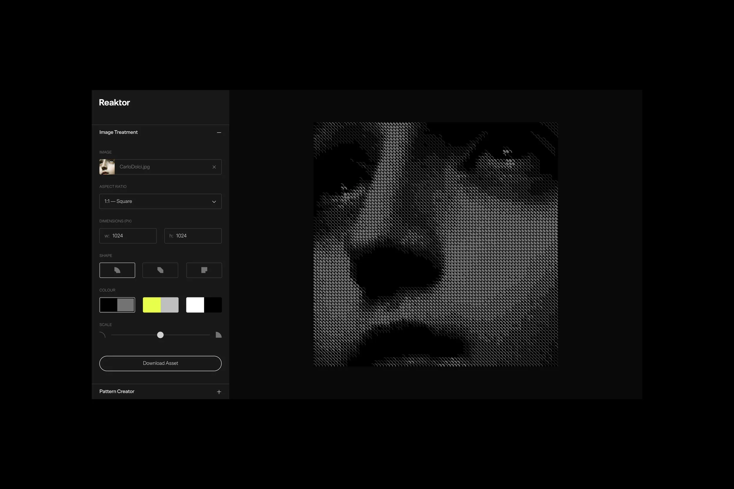 Generative brand image tool for Reaktor, a global design and technology consultancy.