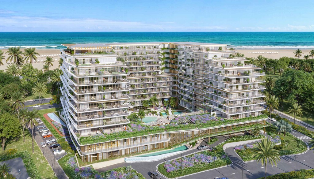 Illustration of Palazzo Tissoli, a new apartment complex in Surfers Paradise, depicting its innovative design and surroundings.