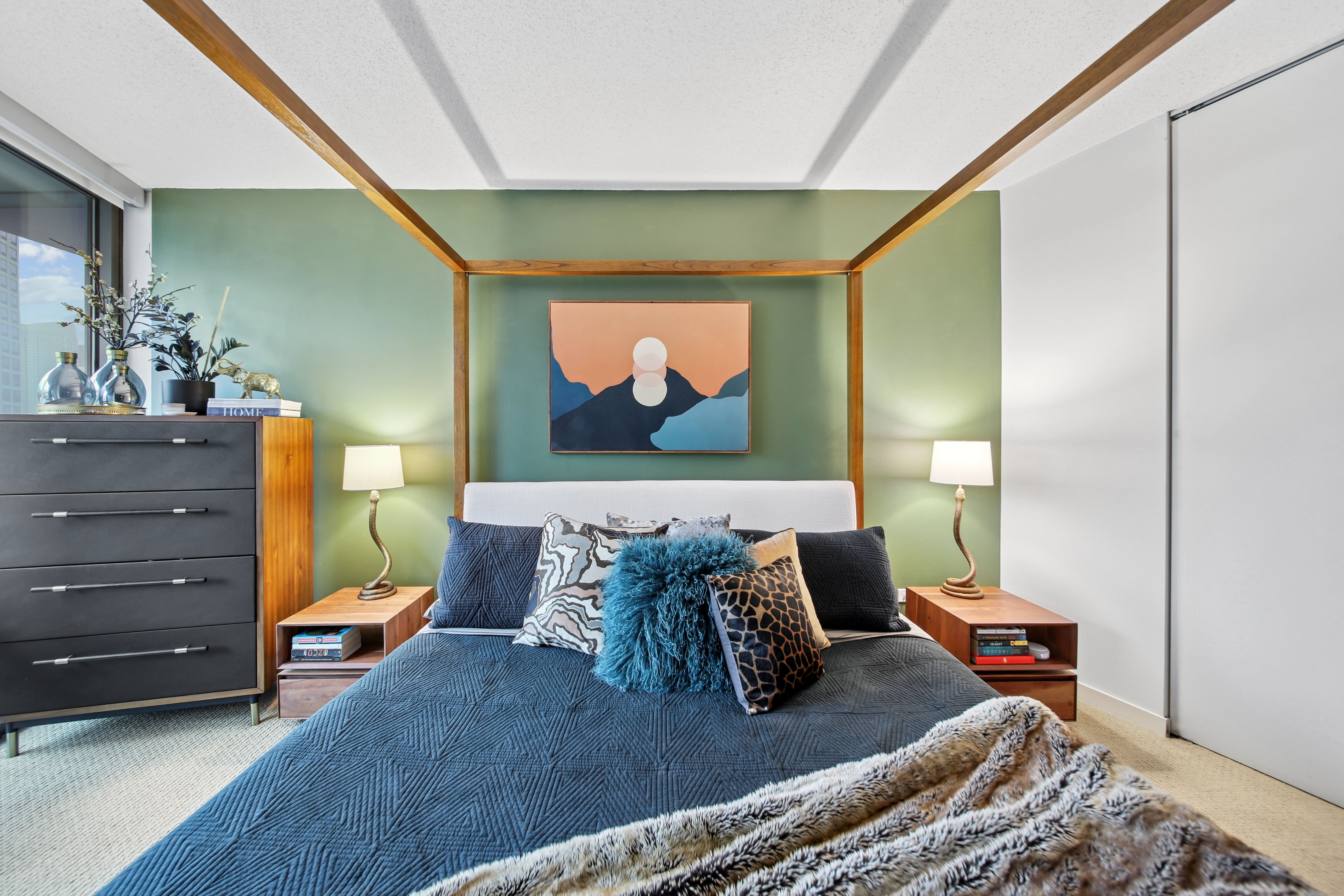 bright colorful bedroom