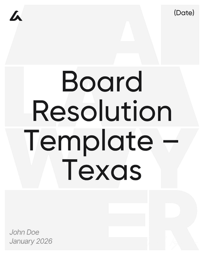 Board Resolution Template – Texas