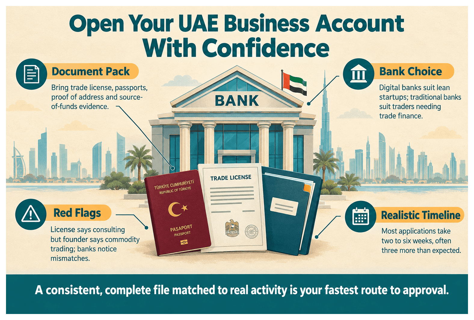 Infographic: Opening a UAE Corporate Bank Account as a Turkish Entrepreneur
