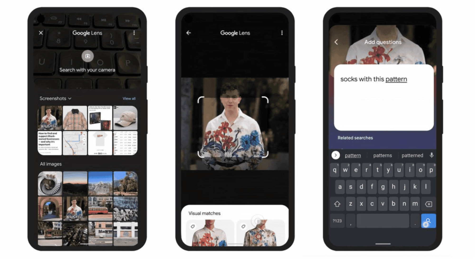 Phone showing how to use Google lens