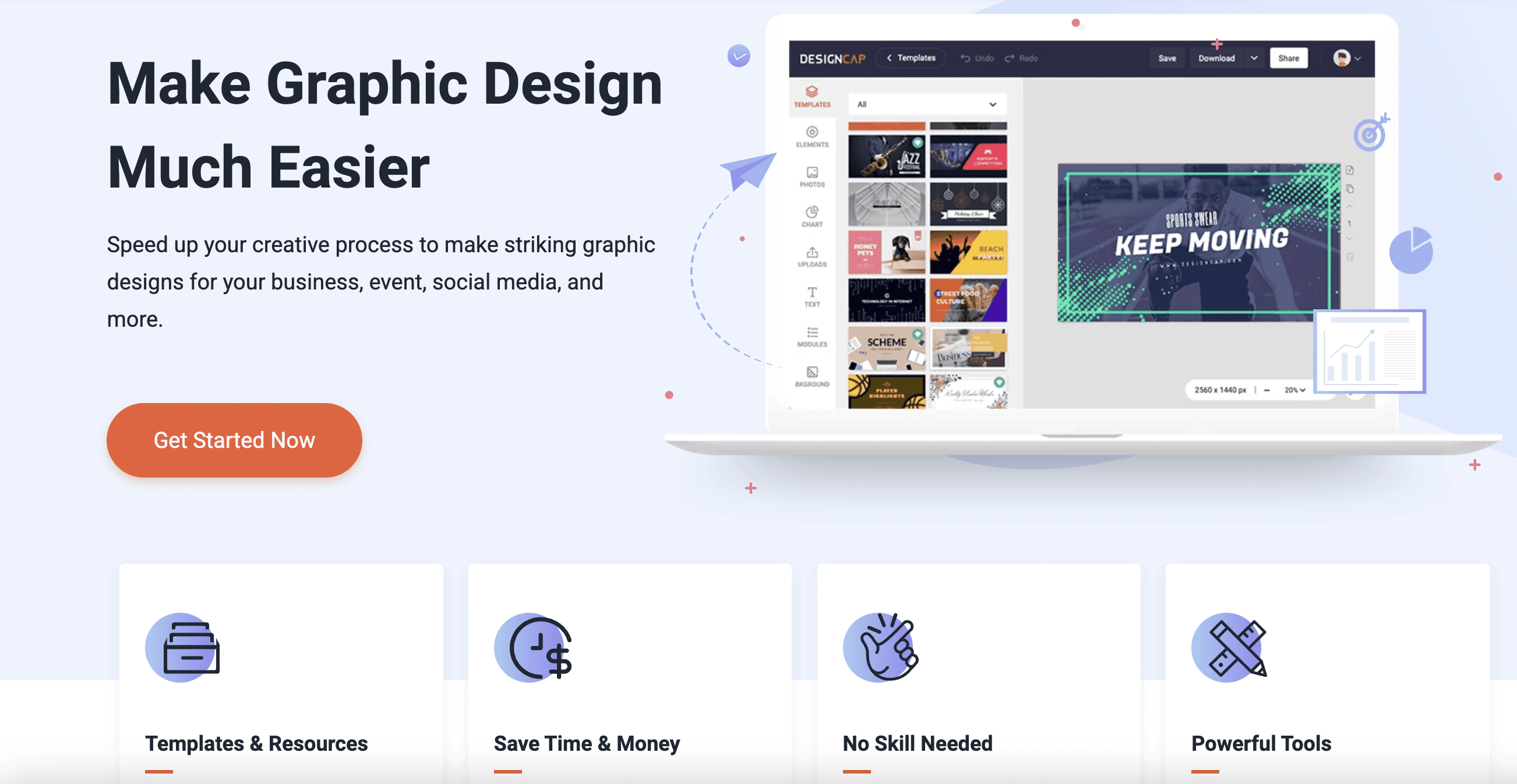 DesignCap's homepage