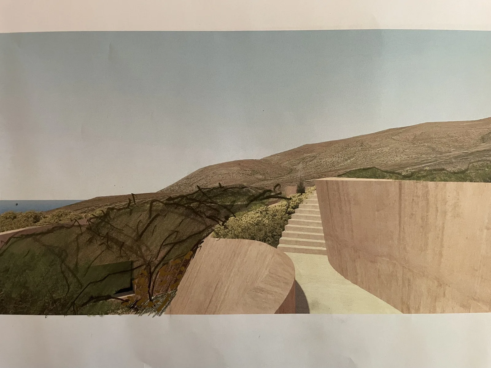 Boceto conceptual del proyecto Earthtent & Trikimia