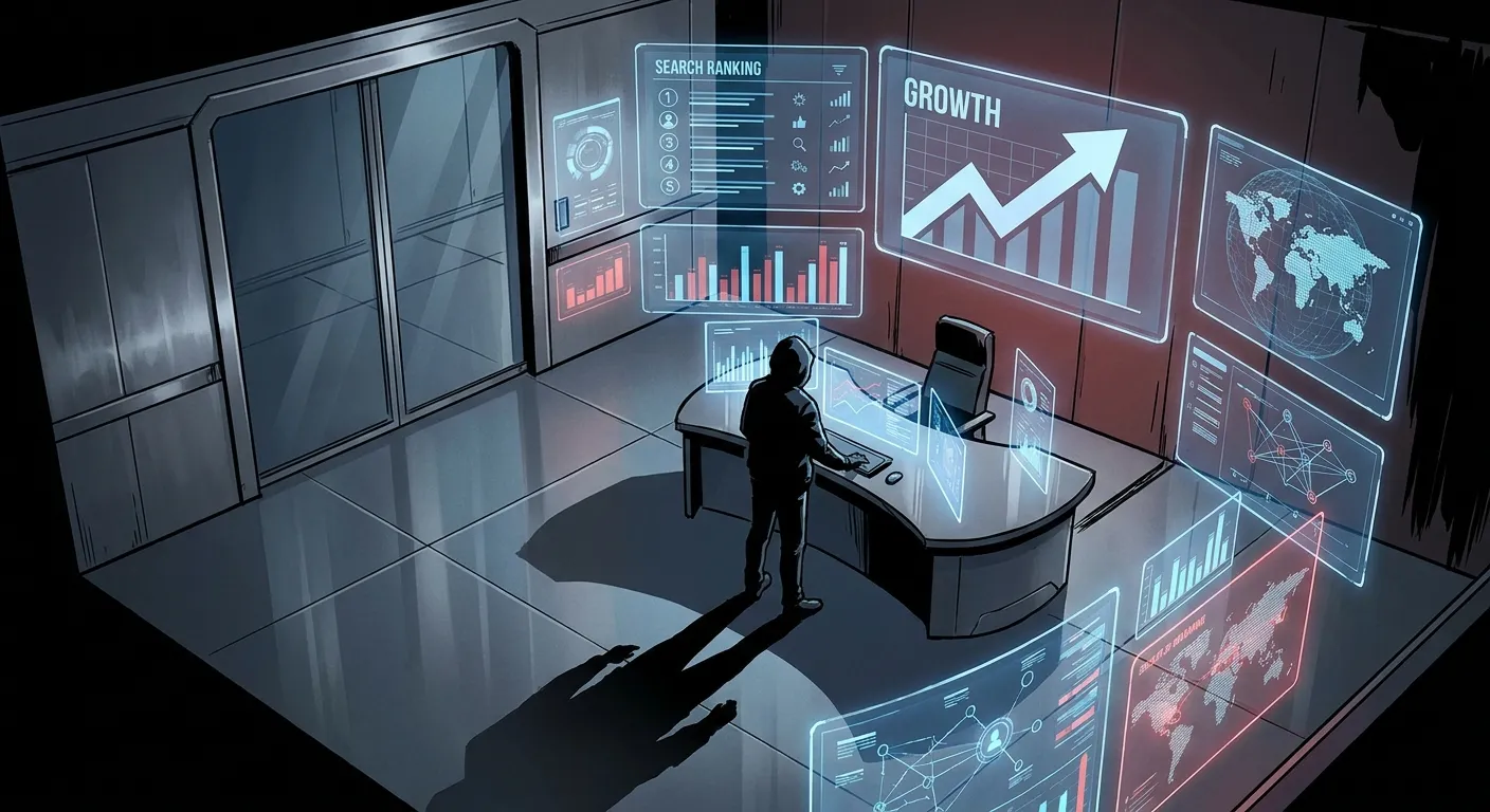 Digital Marketing is displayed on futuristic screens at a RockN' Socials agency.