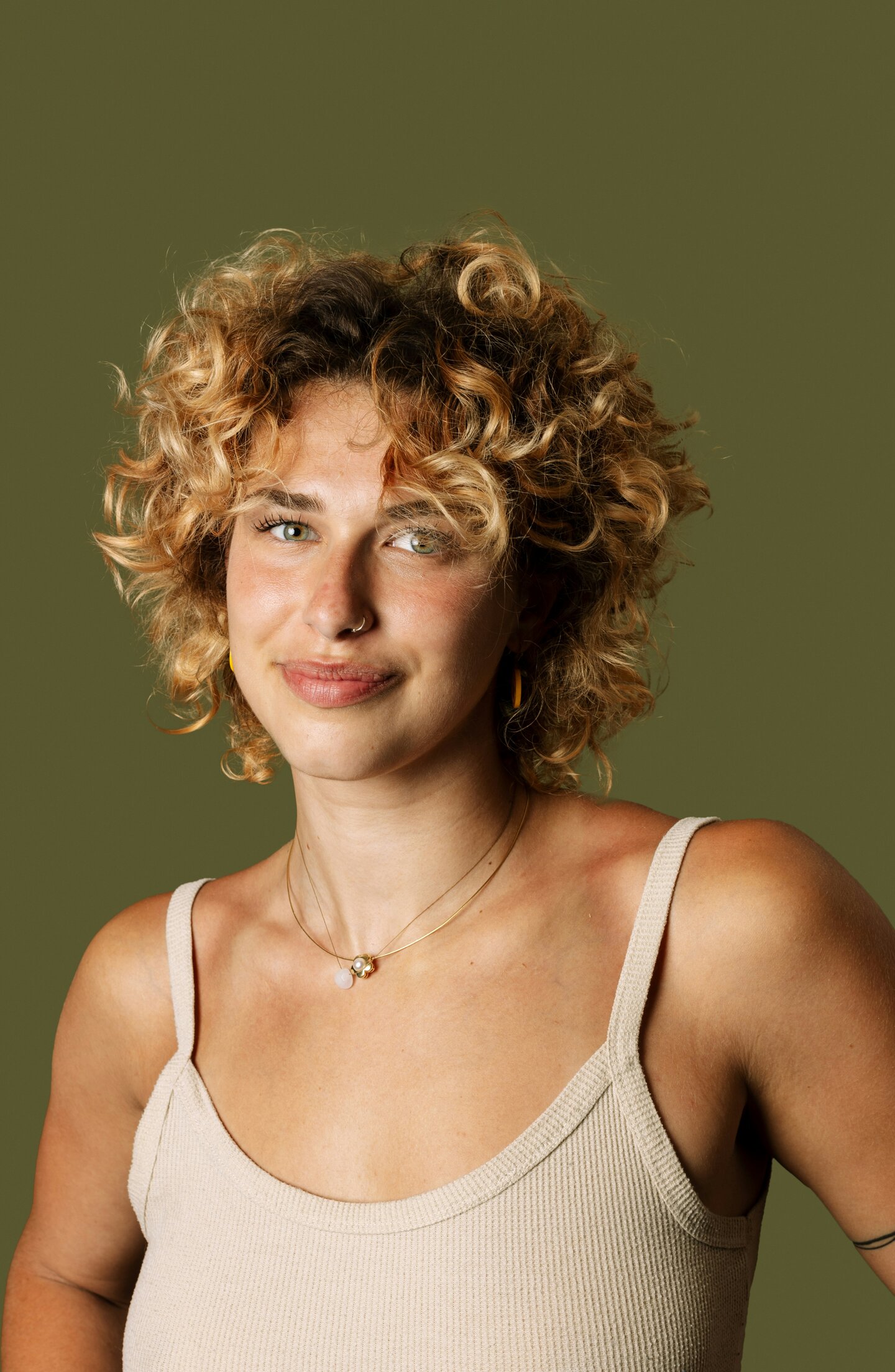 woman closing eyes