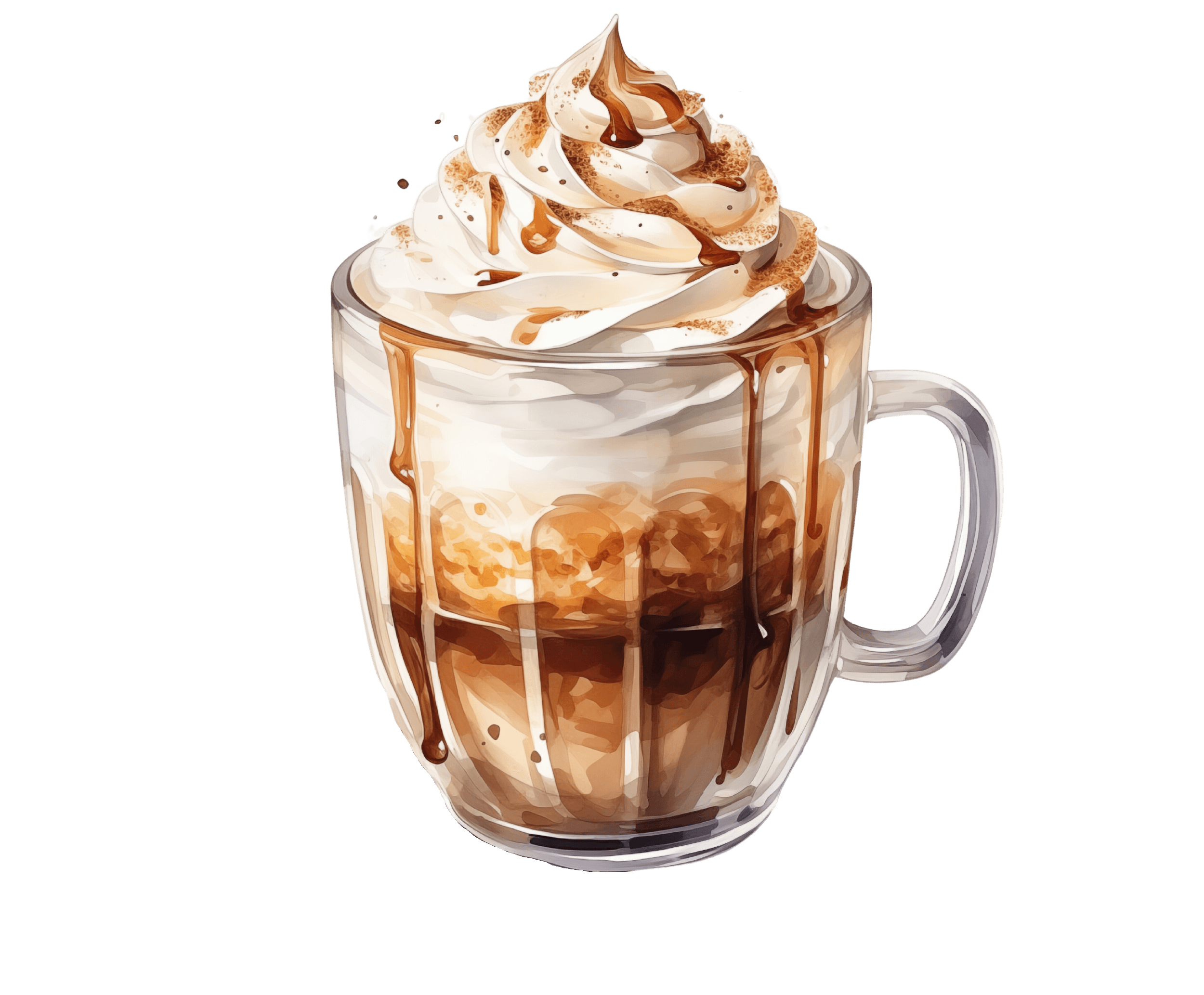 coffee whip cream glass mug