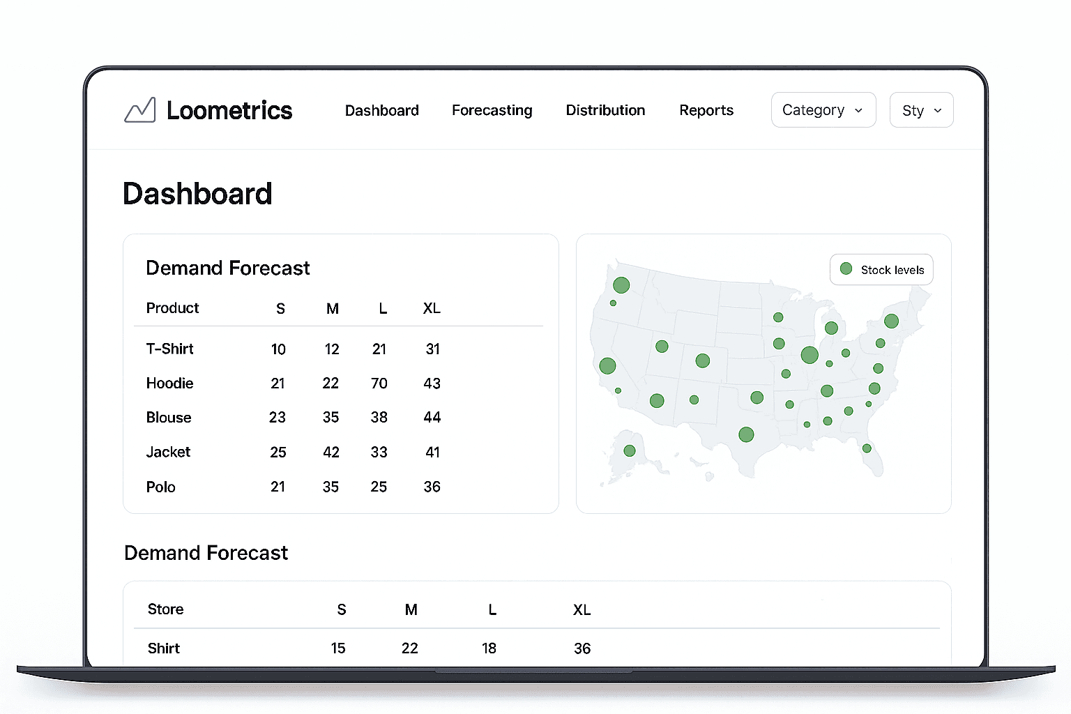 Screenshot of the main dashboard front center with gradients
