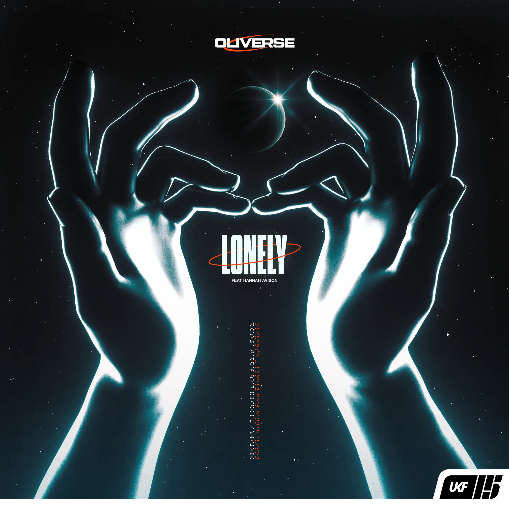 Abstract streaks of orange and blue light