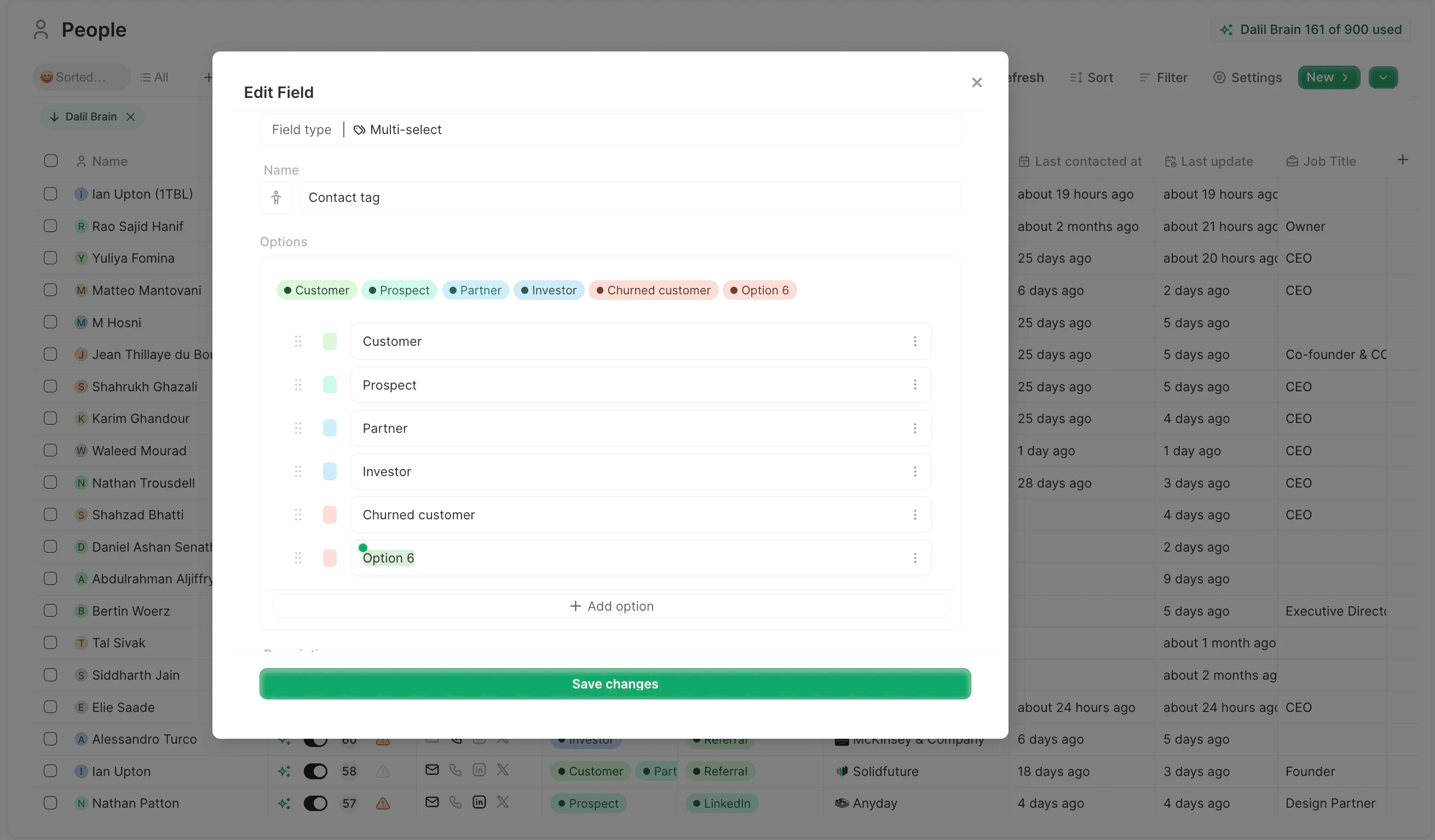 Dalil AI unlimited CRM custom fields creation and updates