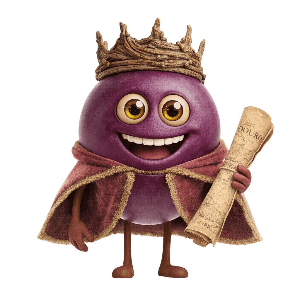 Mourisco Tinto grape berry illustration for wine education.