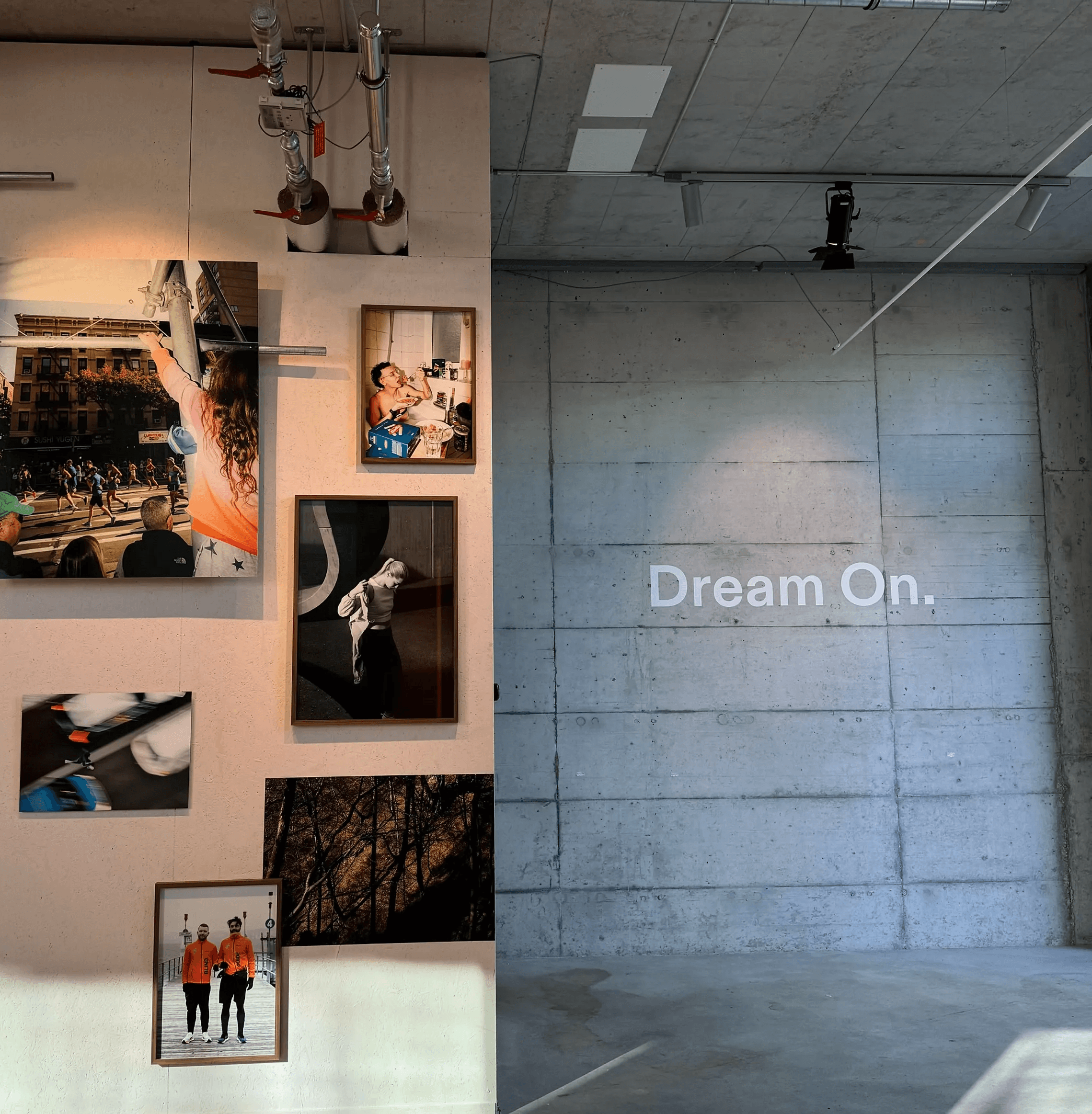 Streetside billboard with flyposters of the Batch.Works brand and illustrations