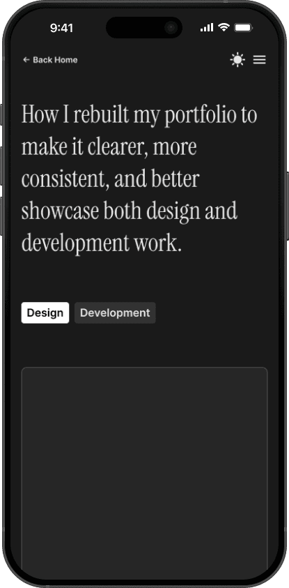 An early figma design of my new portfolio