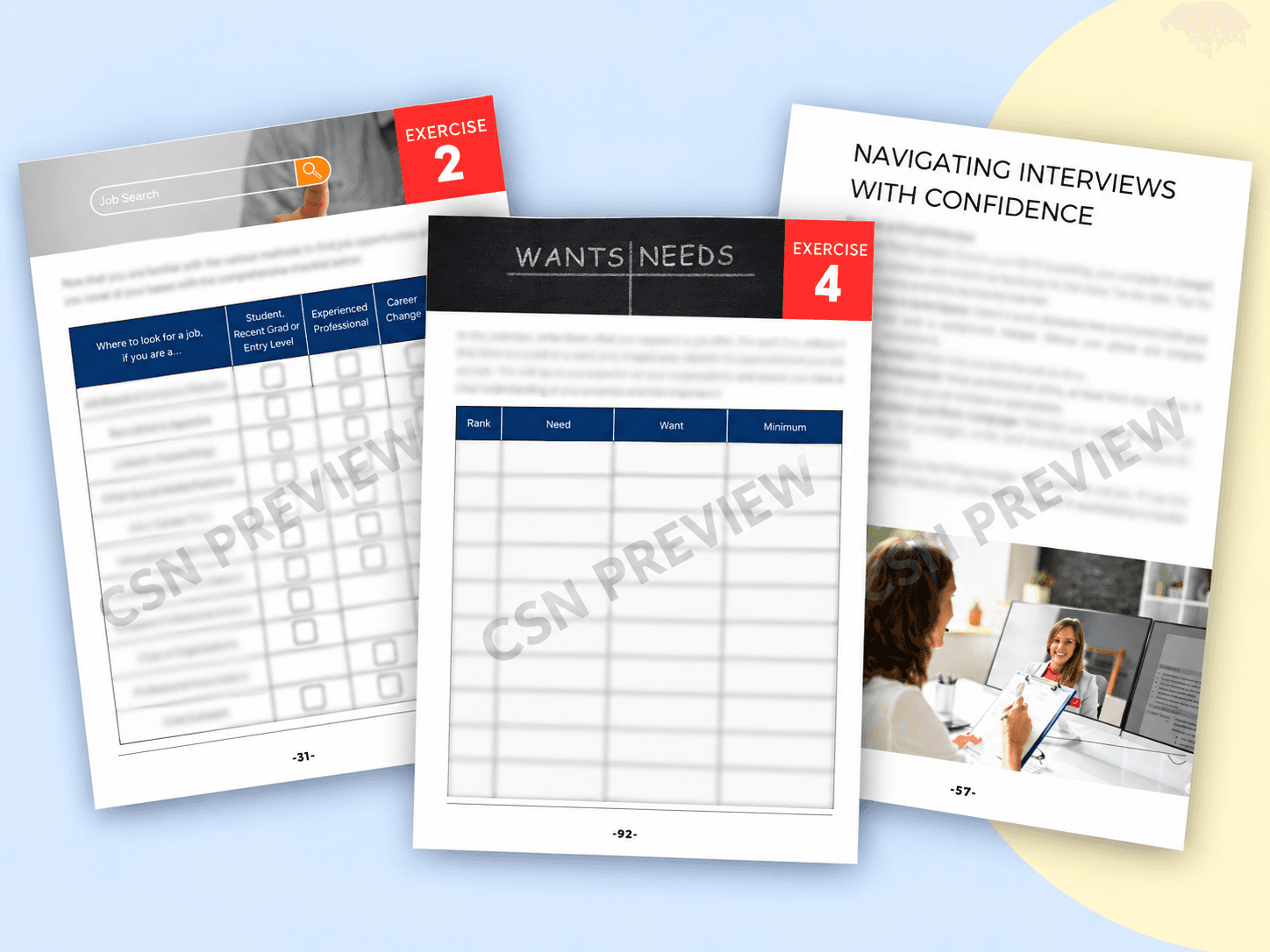 Job-search checklists, interview guidance, and offer priorities - protected sample