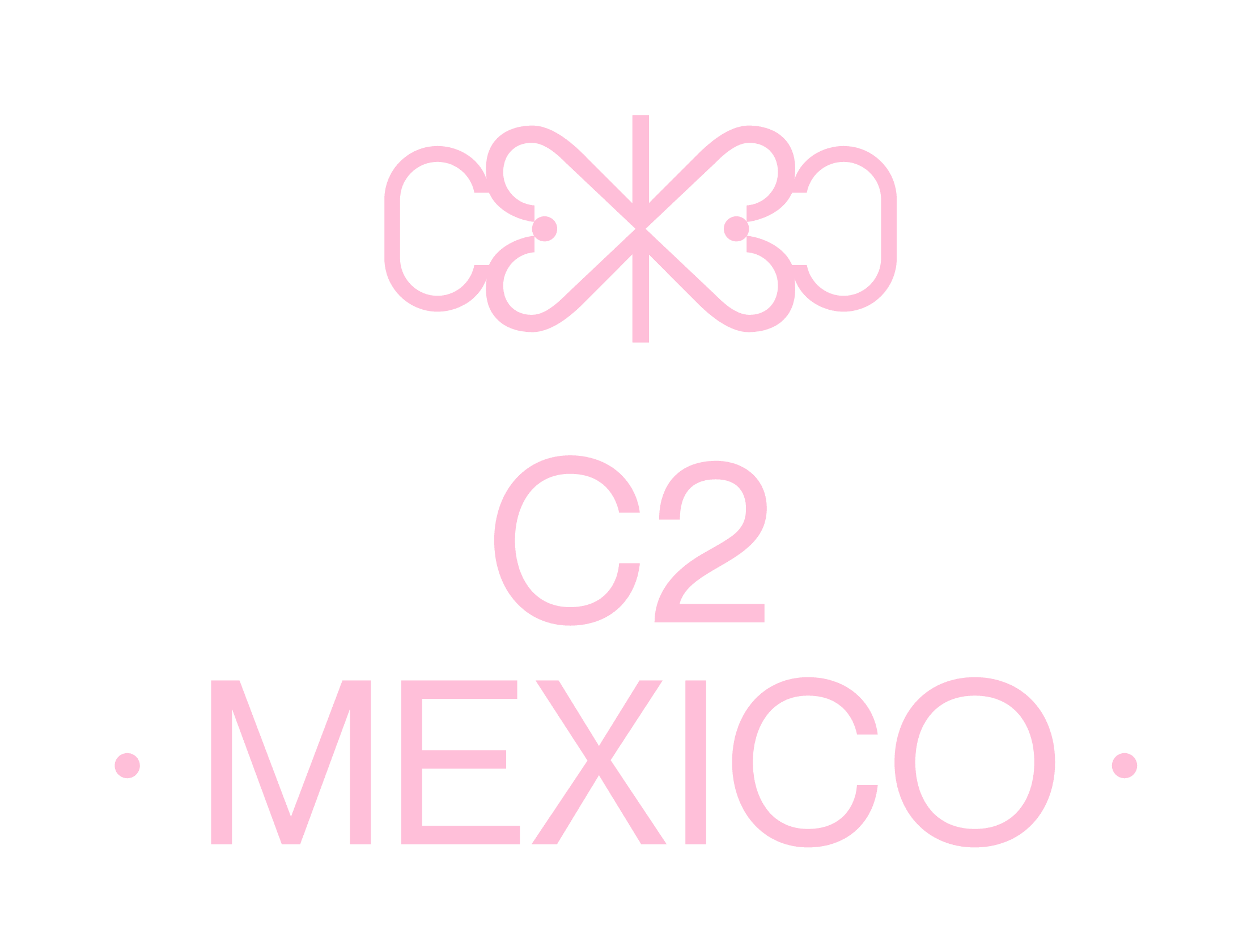 C2 Mexico wordmark in light pink on white background