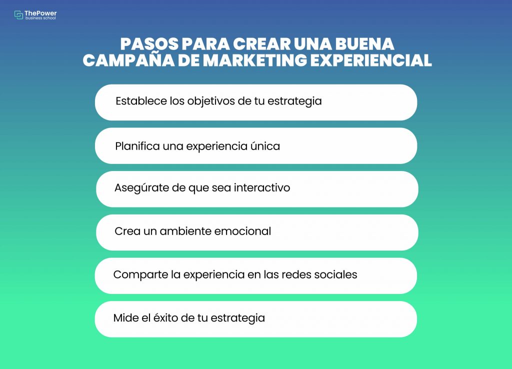 Pasos para crear una buena campaña de marketing experiencial