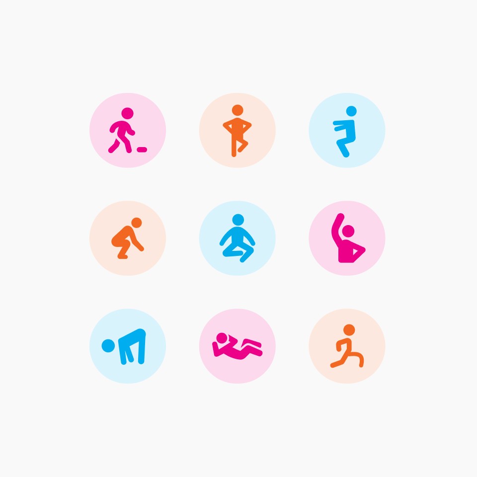 Selection of fitness icons