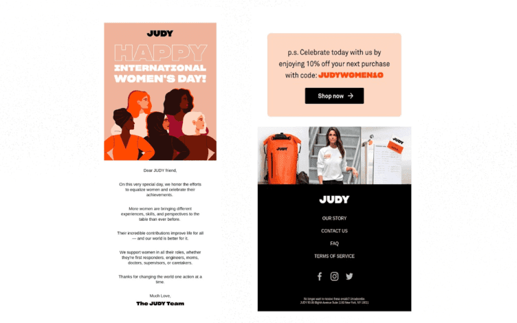 Newsletter design best practices from Judy