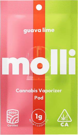 Molli Guava Lime vaporizer pod packaging.