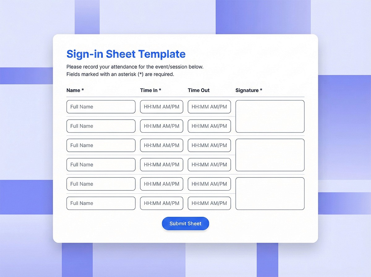 Sign‑in Sheet Template