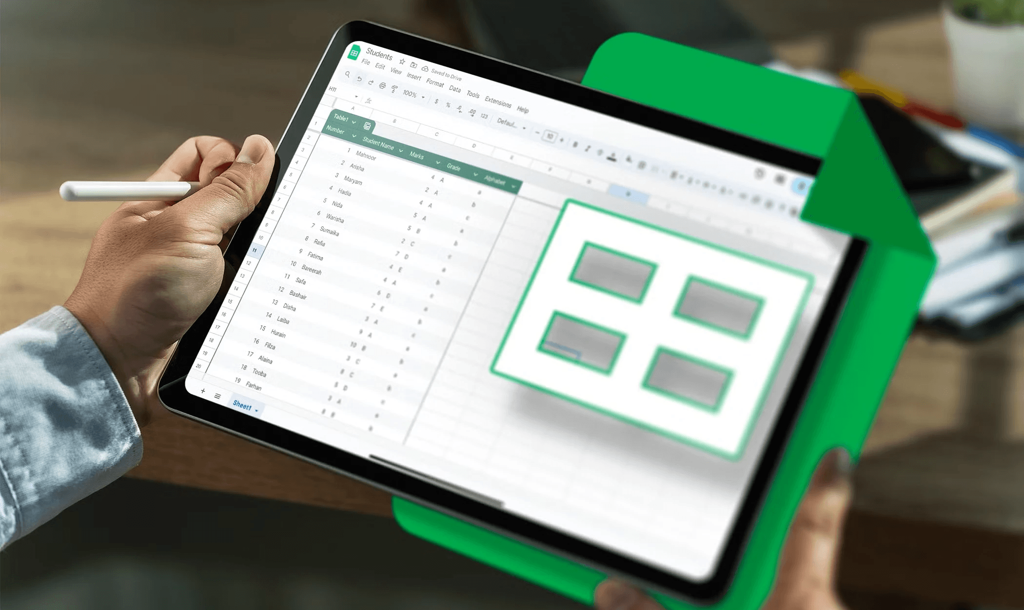 User editing spreadsheets on a tablet - Google Sheets Pull Data From Another Tab Based on Criteria