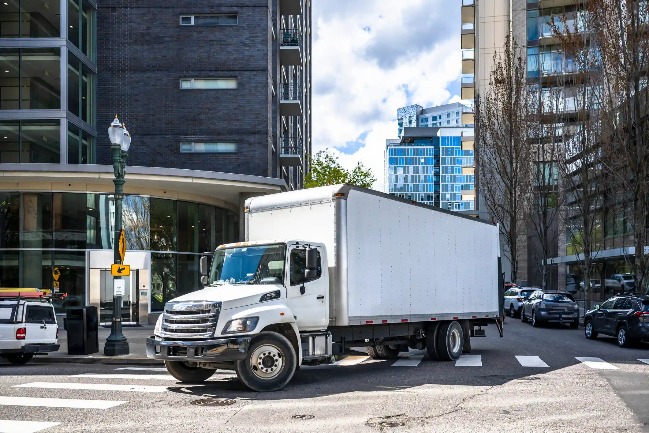 Expeditor truck transporting commercial freight 
