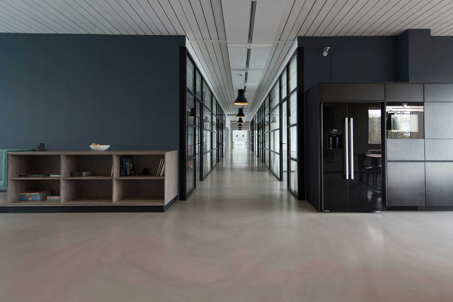 Long corridor in a modern office