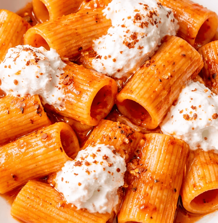 Pasta alla vodka, rigatoni with nduja tomato sauce