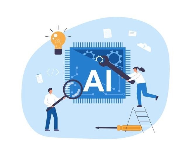 An illustration depicting early AI developments and technologies.
