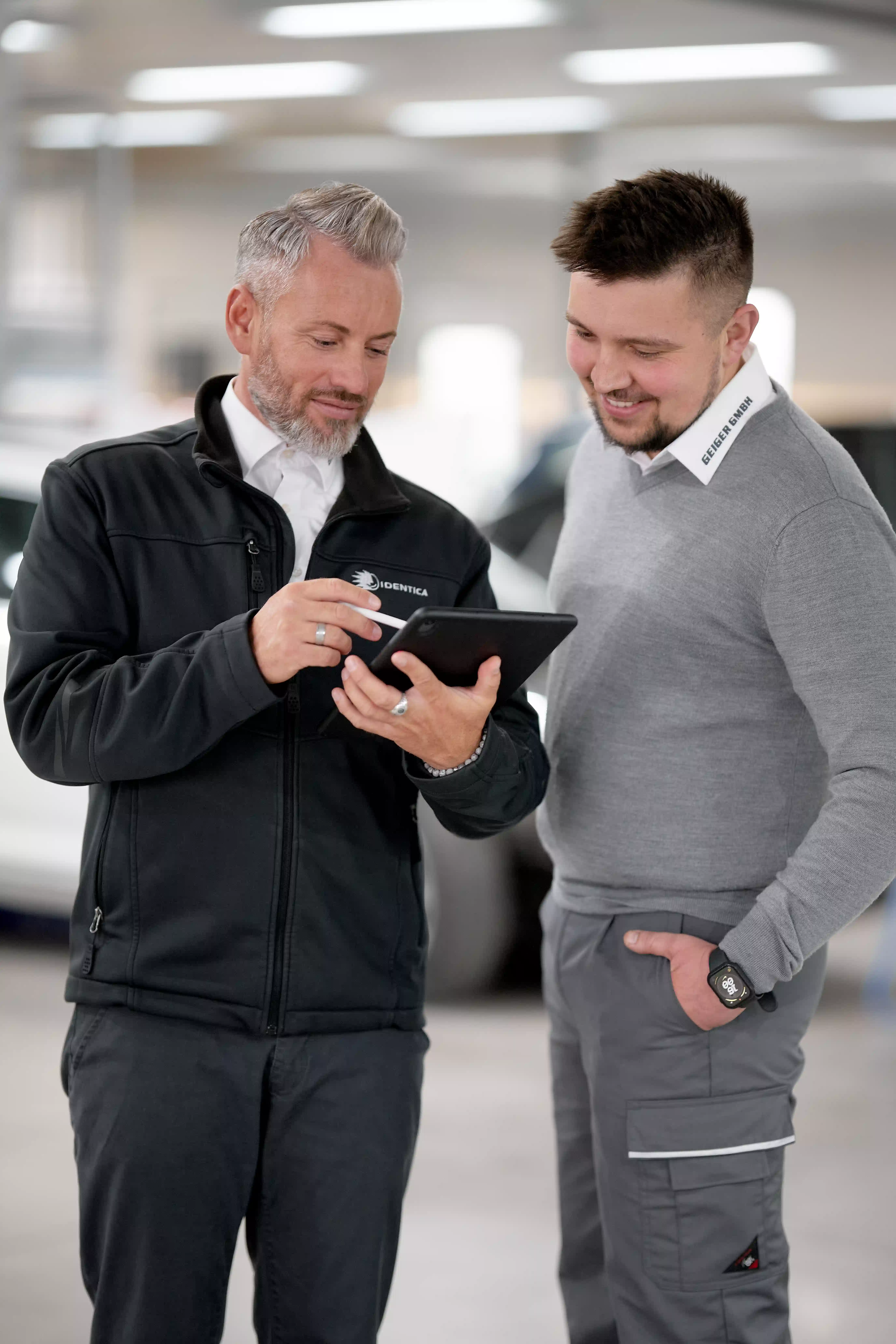 Dieter Geiger with one of his employees