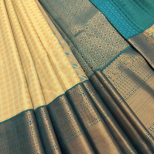 Pastel Pisthachio Green Semi Kanchivaram Art Silk Saree